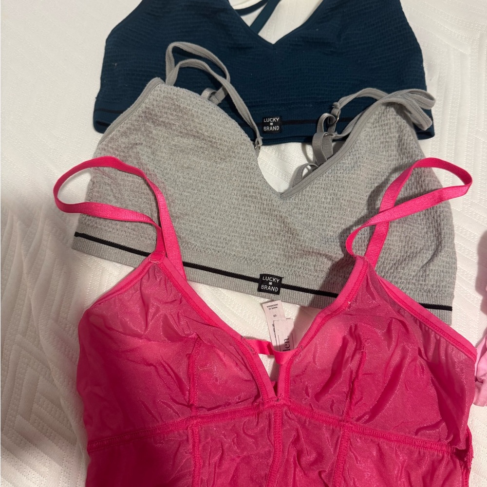 Lucky Brand Women's Bra Set - Pink, Gray, and Blue